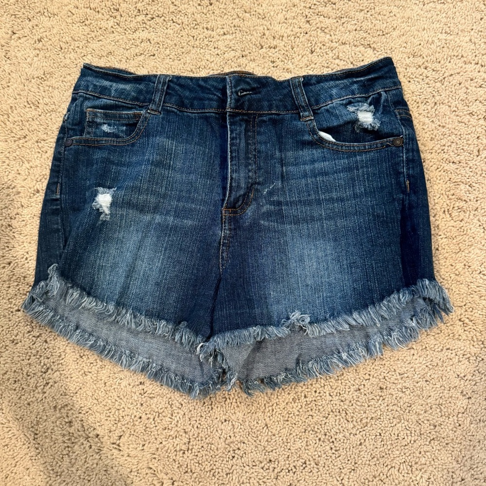 Denim Frayed Hem Women's Shorts